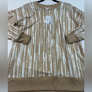 NWT LuLaRoe Small Hannah Long Sleeve Tan and White Sweater